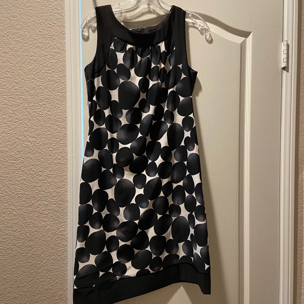 AB Studio black & white tank zip up dress